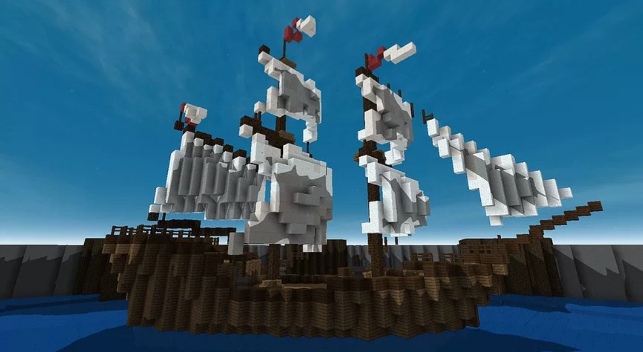 我的世界地图 - 橙色屋顶 [ 海岛 / 船 / 大厅 ]-方块星球 - 我的世界论坛