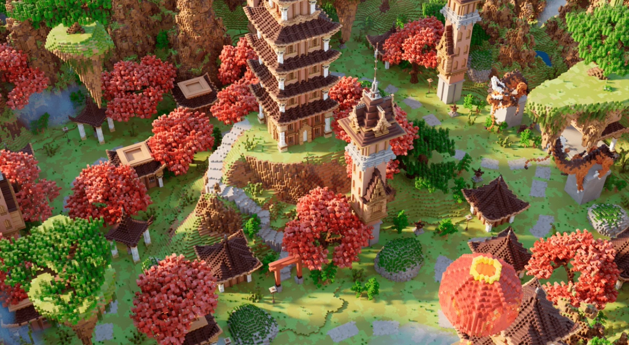 我的世界地图 - 东方风筝 [樱花 / 主城 / 纽扣 / 日本]-方块星球 - 我的世界论坛