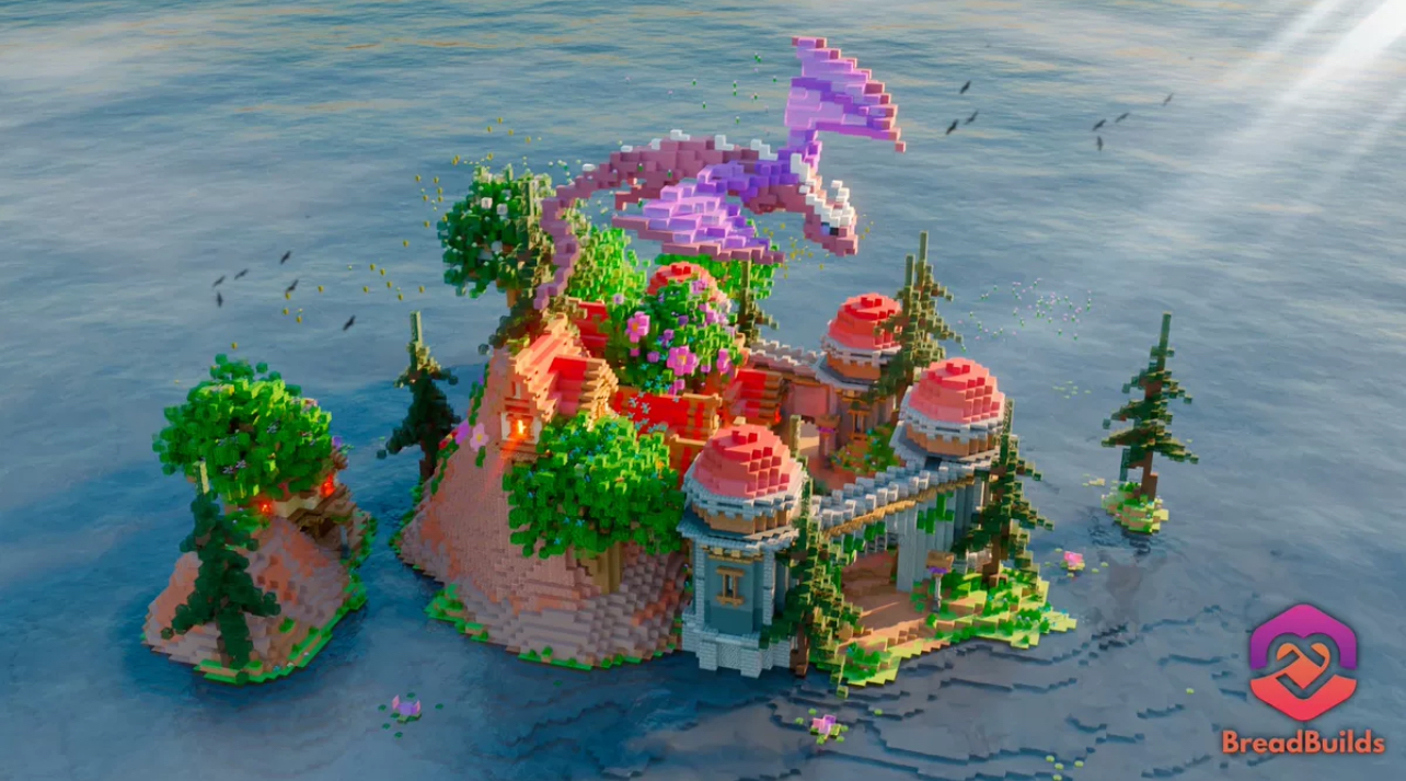 我的世界地图 - 4X小岛季节性村庄 [ 主城 / 大厅 ]-方块星球 - 我的世界论坛