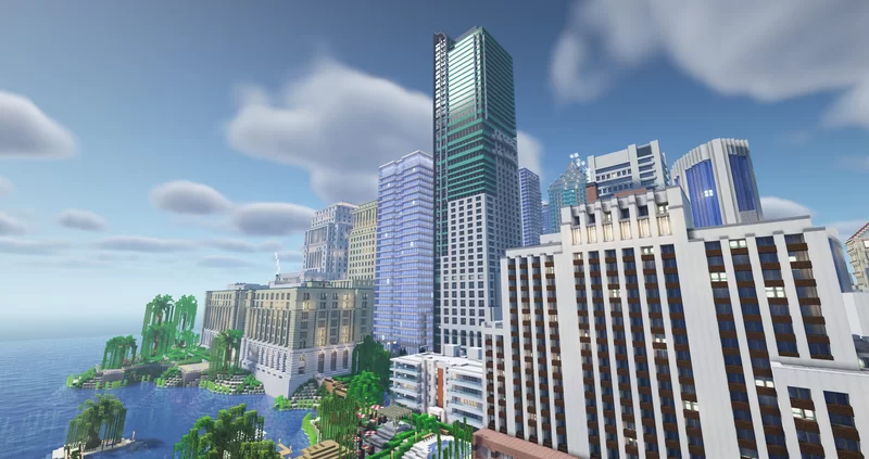 1：1 Azure 城市 RPG 我的世界地图存档-方块星球 - 我的世界论坛