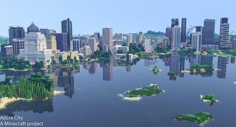 1：1 Azure 城市 RPG 我的世界地图存档-方块星球 - 我的世界论坛